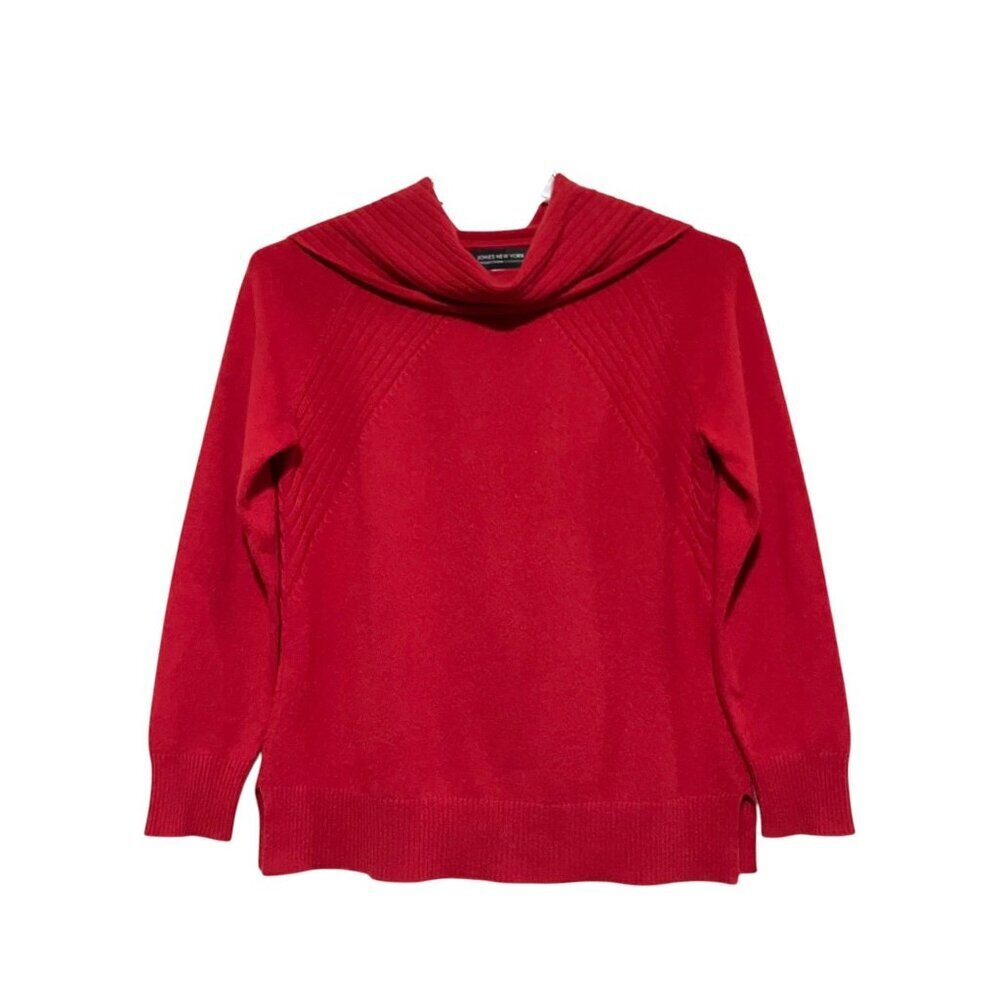 Jones New York Cashmere Sweater M Shawl Cowl Oversized Minimalist 100% Cashmere